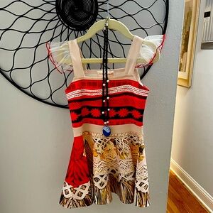 Moana Costume Dress w/ Necklace